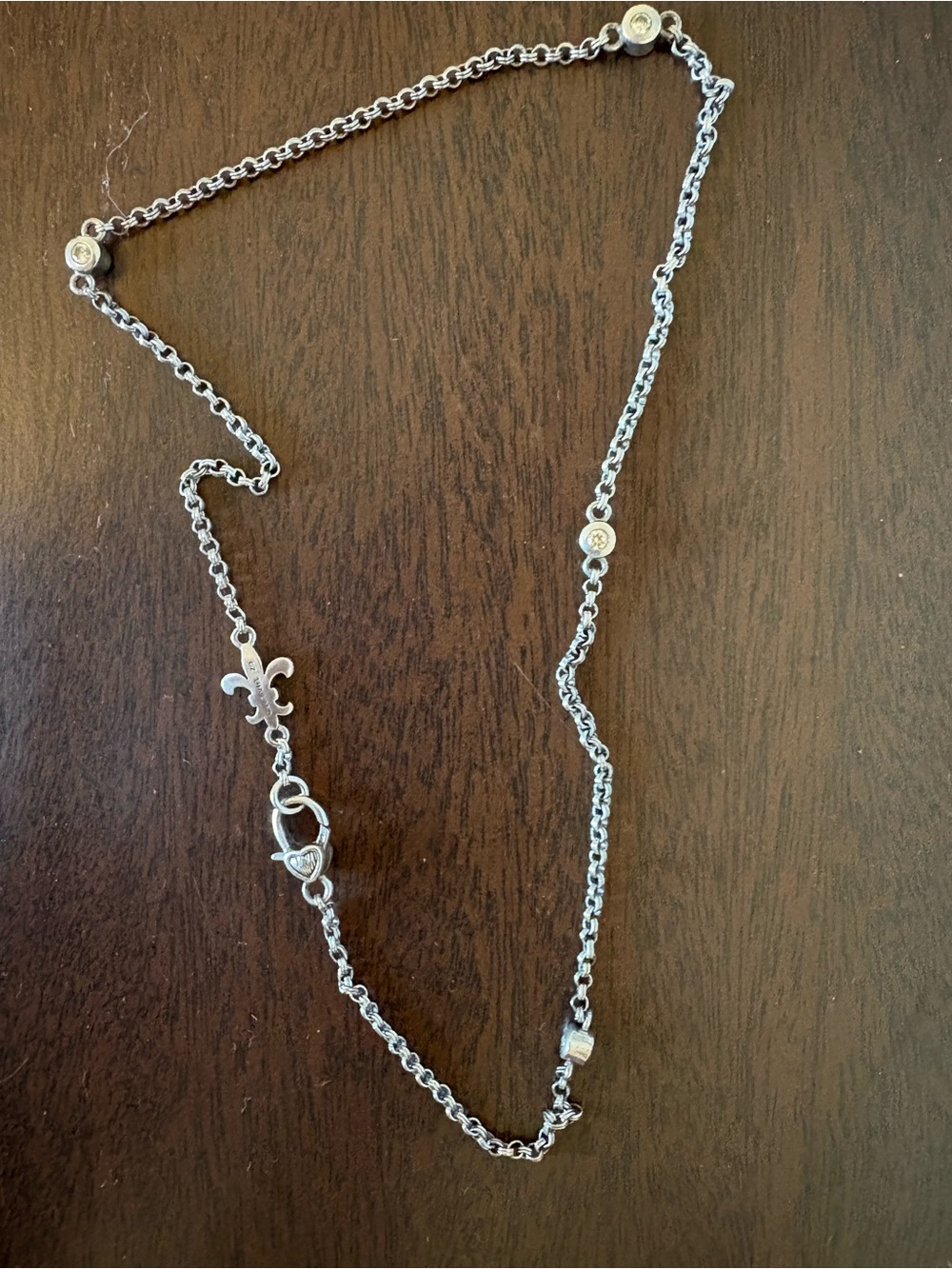 Judith Ripka .925 Polished Silver Women's Chain Necklace with CZ stones - Picture 8 of 10